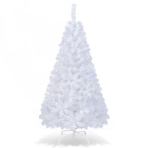 Albero di Natale Bianco 5/6/7/8 Piedi con Gambe in Metallo Solido, Decorazione Festiva per le Feste - Product Image 1