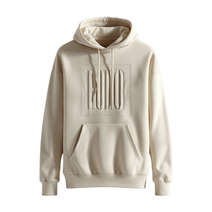 Sweat à capuche oversize tendance pour homme en molleton 100 % coton avec poche imprimée en relief à motifs vagues 3D, prêt pour l'hiver - Product Image 1