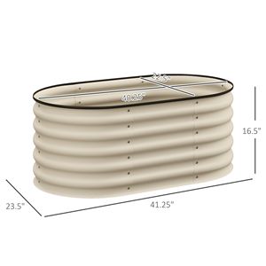 Kit Letto da Giardino Rialzato Zincato 3.4x2ft con Bordo di Sicurezza Color Crema, Fioriera in Metallo per Ortaggi, Forniture da Giardino - Product Image 3