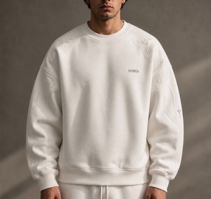 T-shirts vierges 100 % coton épais, blancs unis, personnalisables, pour hommes, coupe oversize, col rond, prix de gros - Product Image 3
