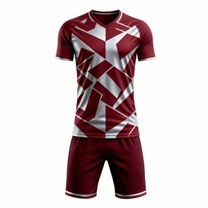 Tenue de football athlétique personnalisée : maillot, short, vêtements d'entraînement et de match, tissu sportif léger et respirant, design d'équipe personnalisé - Product Image 1