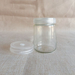 Frasco Cilíndrico de Vidrio Transparente con Tapa de Plástico de 250 ml, Recipiente para Cultivo de Laboratorio Autoclavable - Product Image 1