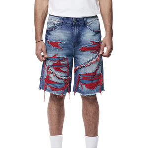 Nuevos Pantalones Cortos de Mezclilla para Hombre, Diseño Único, Estilo Urbano, Alta Calidad - Product Image 1