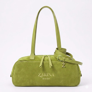 Womens Genuine Leather Water Resistant <b>ZIP</b> Closure Matte Finish Retro Bowling Style Crossbody Handbag for Fall & Winter - Product Image 6