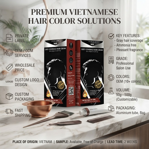 ครีมย้อมผมถาวร ปิดผมขาว ไม่มีแอมโมเนีย ผลิตในเวียดนาม แบรนด์ส่วนตัว - Product Image 1