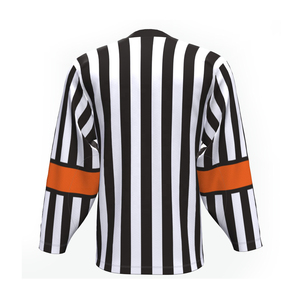 Jersey de Hockey sobre Hielo Personalizado con Rayas, Manga Larga, Cuello en V, Transpirable, de Poliéster, Unisex para Adultos, Impresión Sublimada, Corte Regular - Product Image 3