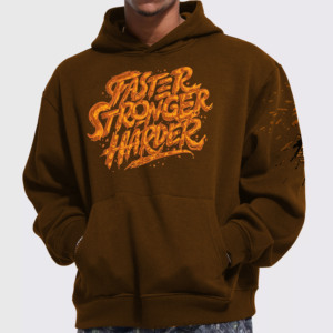 Men's Brown Hooded Sweatshirt Regular Fit Regular Sleeve Solid <b>Back</b> Design Casual Winter Wear 100% Cotton Fleece Pocket - Product Image 2