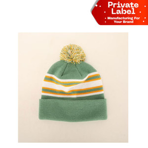 Bonnet en tricot épais avec pompon, idéal pour l'hiver, le ski et les activités de plein air, avec un grand pompon en fourrure moelleuse, élégant pour femmes. - Product Image 1