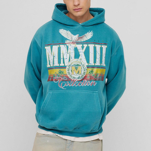 Sweat à capuche pour homme, streetwear, de qualité supérieure, à faible MOQ, avec logo personnalisé, 100% coton, effet délavé, OEM, best-seller - Product Image 1