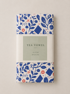 Blue & White Floral Printed Kitchen Tea <b>Towel</b>, Botanical <b>Pattern</b> Dish <b>Towel</b> | Cotton linen Kitchen <b>Hand</b> <b>Towel</b>. - Product Image 4