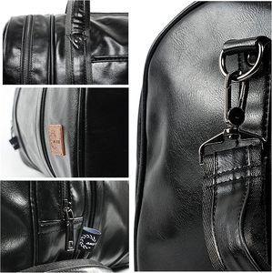 Bolsa de Viaje de Fin de Semana Unisex de Cuero, 20.5 Pulgadas, Gran Capacidad, Cierre de Cremallera, Asa Suave, para Gimnasio y Viajes - Product Image 4