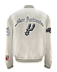 Chaqueta Varsity de Lana de los San Antonio Spurs, Estilo Inglés Antiguo, Blanca - Product Image 2