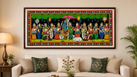 Peinture à la main Krishna RaasLeela Pattachitra, art indien traditionnel d'Orrissa, décoration murale pour salon intérieur