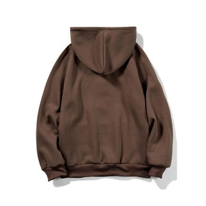 Sweat-shirts et sweats à capuche pour hommes, nouveau style, épaules tombantes, confortables, manches courtes et longues, marron uni, streetwear de haute qualité - Product Image 2