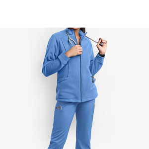 Blouse de travail unisexe en molleton tricoté 100% coton avec logo personnalisé, fermeture éclair intégrale, respirante, détection des aiguilles, usage médical - Product Image 6