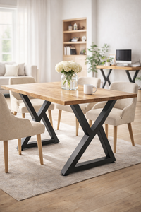 28x 18 in Desk <b>Legs</b> 2Pcs Metal <b>Table</b> <b>Legs</b> X Shape Heavy Duty Bench <b>Leg</b> Capacity 1000lbs Load Black Color EDPTBL001 - Product Image 6