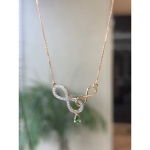 Elegante Collar Infinito con Diamante Cultivado en Laboratorio de 0.45 Ct, Colgante Infinito Dorado Trenzado con Acento de Pera, Joyería Fina para Mujer - Product Image 5
