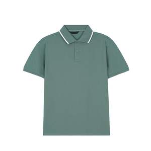 Camiseta Polo de Algodón para Hombre, Manga Corta, Casual, Color Sólido, Cuello en Contraste, Camiseta de Golf, Logotipo Personalizado OEM, Venta al Por Mayor - Product Image 3