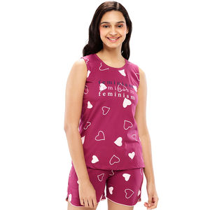 Conjunto de Dos Piezas de Verano para Mujer, Tallas Grandes, Satén Sólido, Poliéster/Algodón, Transpirable, Ropa Casual, Camiseta Estampada OEM, Pantalones Cortos - Product Image 1