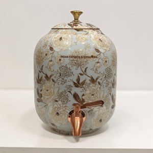 Decorative Ceramic <b>Water</b> <b>Container</b> from Indian exports international. ( CERTIFIED PURE COPPER ) - Product Image 1