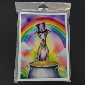 Lévrier italien de la Saint-Patrick Pack de 8 cartes de vœux fantaisistes A7 Taille 5x7 Cartes vierges avec enveloppes - Product Image 3