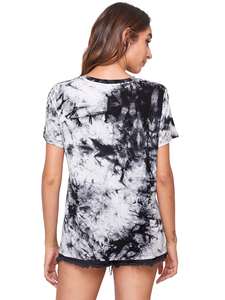 Camiseta Casual de Mujer 100% Poliéster Tejido, Cuello en V, Manga Corta, Color Liso, con Logotipo Personalizado Impreso, Ecológica, Transpirable y de Secado Rápido - Product Image 3