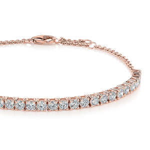 Lab Grown Diamond Tennis Bracelet 14kt Rose Gold 2 Carat Diamond IGI Certified Elegant Luxury Wedding Jewelry Women Anniversary - Product Image 2
