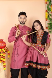 Conjunto Tradicional de Lehenga Choli de Algodón con Bordado de Espejo, Ropa India y Pakistaní, Vestido para Parejas - Product Image 2