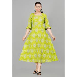 AARTI FASHION Traje Salwar Casual Holgado con Cuello Redondo y Manga Tres Cuartos para Uso Diario de Verano, Transpirable, con Estampado Floral Digital - Product Image 4