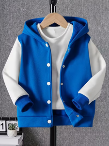 Boys' Casual Baseball Uniform Jacket Coat Autumn/Winter High School 100% Cotton Canvas Youngsters' Winter Outfit Classic Korean - Product Image 2