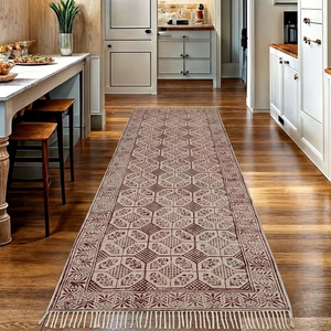 Tapis Bohème en Coton Coloré Fait Main, Tissage Plat, Motif Floral, Écologique, Lavable, Adapté aux Animaux, Décoration Moderne pour la Maison - Product Image 2