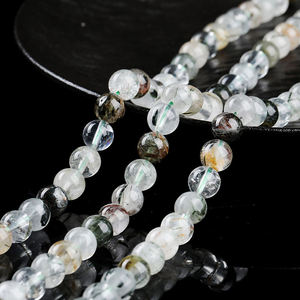 AAMNA GEMS <b>Top</b> Grade Wholesale 3A Natural Green Rutilated Quartz Loose Beads Healing <b>Crystal</b> for DIY Jewelry Bracelets Making - Product Image 3