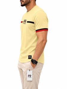 Custom Made Hip hop unique Style Summer casual Wear T-Shirt For Man with <b>white</b> stripes 100% Cotton Oversized hip hop men's <b>tee</b> - Product Image 3
