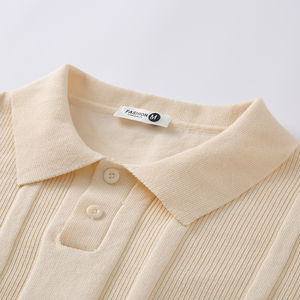 Camisa de Hombre Transpirable con Pliegues, Manga Corta, Cuello de Solapa, Tejido de Punto, Poliéster/Algodón, Uniforme Informal - Product Image 6