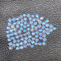 Cabochon rond lisse en pierre de lune arc-en-ciel naturelle de 4 mm, hautement poli, cristal de guérison, pierre de naissance, pour la fabrication de bijoux, vente en gros