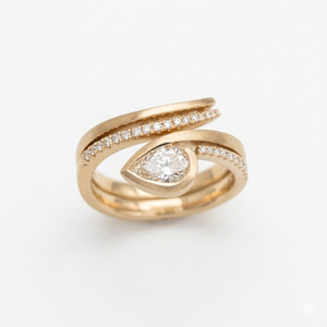 Bague ajustable en or jaune véritable 14 carats avec diamant de laboratoire serpentine de haute qualité, motif serpent torsadé, pour femme - Product Image 1