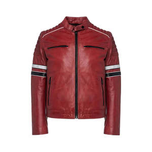 Vestes en cuir pour hommes de couleur unie, prix de gros, matière douce, très demandées, style décontracté - Product Image 2