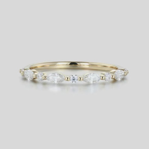 Bague de fiançailles en diamant de laboratoire de 1,50 ct, pureté VS1, couleur F, taille marquise, certifiée IGI, or massif 10 carats, bijou cadeau - Product Image 1