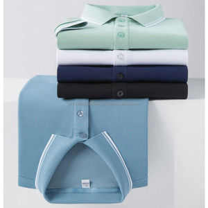 T-shirt à manches courtes pour homme en tricot avec logo personnalisé, marque privée, couleur contrastée et fonction de séchage rapide - Product Image 3