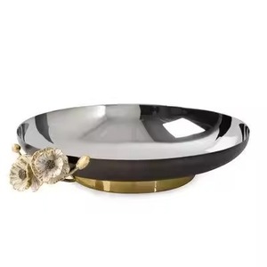 Cuenco de Servir de Primera Calidad, Plateado Pulido, Recipiente Profundo con Diseño de Rama de Olivo, Juego de Cucharones, Cuenco para Buffet - Product Image 2
