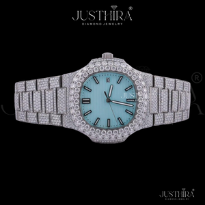 Nuevo Reloj de Lujo para Mujer con Esfera Azul Cielo y Diamantes, Estilo Hip Hop, Regalo Impresionante - Product Image 2