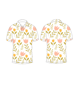 เสื้อโปโลพิมพ์ลายดอกทิวลิปสำหรับผู้ชายฤดูร้อนแขนสั้นลำลองคอปกติดกระดุมเสื้อยืดน้ำหนักเบาระบายอากาศได้ - Product Image 6