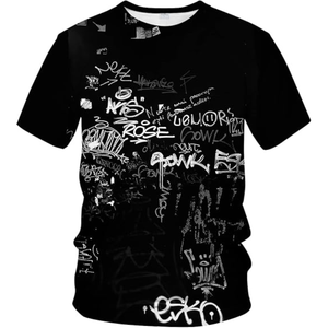 Camiseta Deportiva Ligera Informal con Estampado 3D de Graffiti Hip Hop para Hombre - Product Image 1