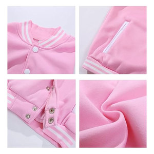 Customizable Varsity Jacket Baseball Lightweight Outwear Fleece Coat Stand Front Button Casual Streetwear Stylish Warm Athletic - Product Image 6