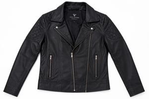High Quality Quilted Sheep Skin Leather Jacket Ladies Fashion Winter Women's Customized Color Size Black Zipper - Product Image 2