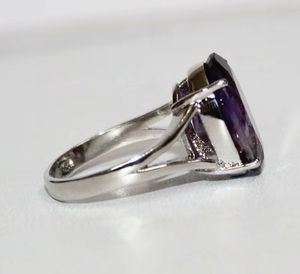 Best Quality 925 Sterling Silver IGI Certified Wedding Ring Memoria Jewels Oval Cut Natural Purple Amethyst Prong Set Party - Product Image 4