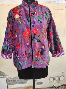 Tropical Luxury Safari Print Blazer Beautiful Women's Floral Velvet Bomber Jacket Printed Boho Ladies Kimono <b>Robe</b> Winter <b>Coat</b> - Product Image 2