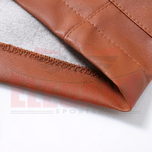 Shorts en cuir marron de couleur unie, ajustables, coupe ample, extensibles, qualité supérieure, vêtements de mode entièrement personnalisés, fabriqués au Pakistan - Product Image 6