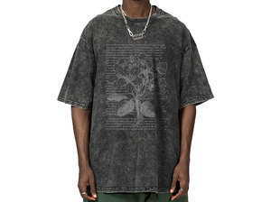 Camiseta Extra Grande de Algodón para Hombre con Estampado, Cuello Redondo, Estilo Casual, Manga Corta, Transpirable, Lavado Ácido, Camisetas de la Mejor Calidad - Product Image 3