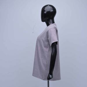 T-shirt décontracté en coton lavé vintage de haute qualité pour femme, col rond, manches courtes, vente en gros - Product Image 2